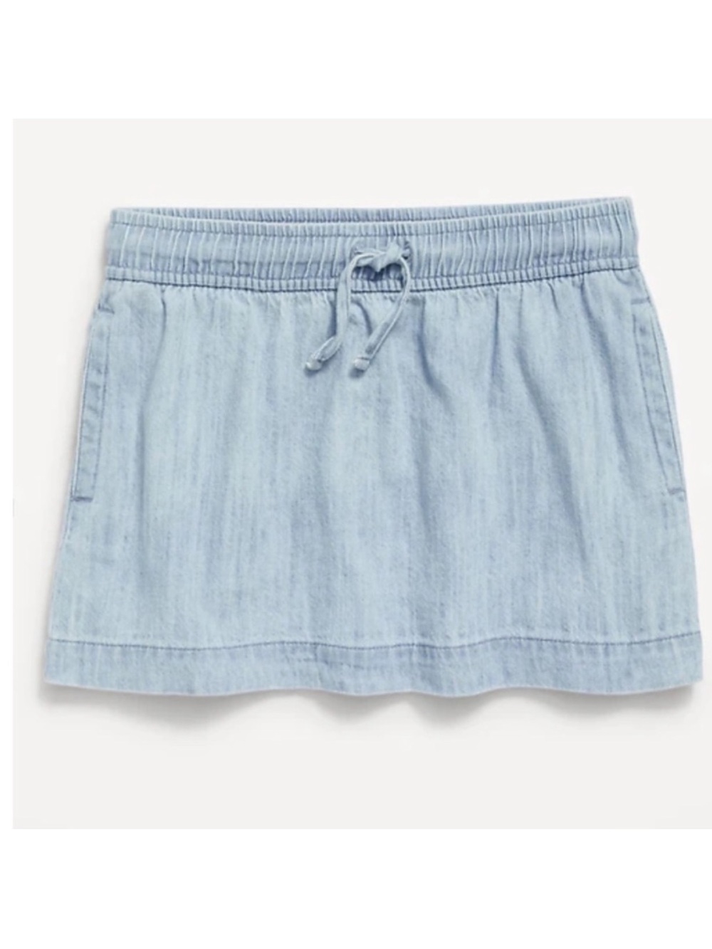 Old Navy Girls Chambray Denim Skirt Drawstring Size L 10/12 NWT